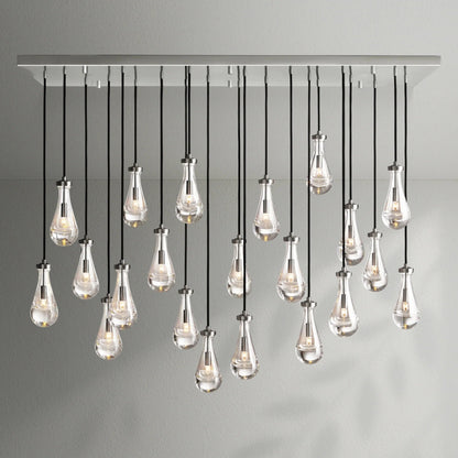 Raindrop Glass Linear Chandelier - Lightings Menu