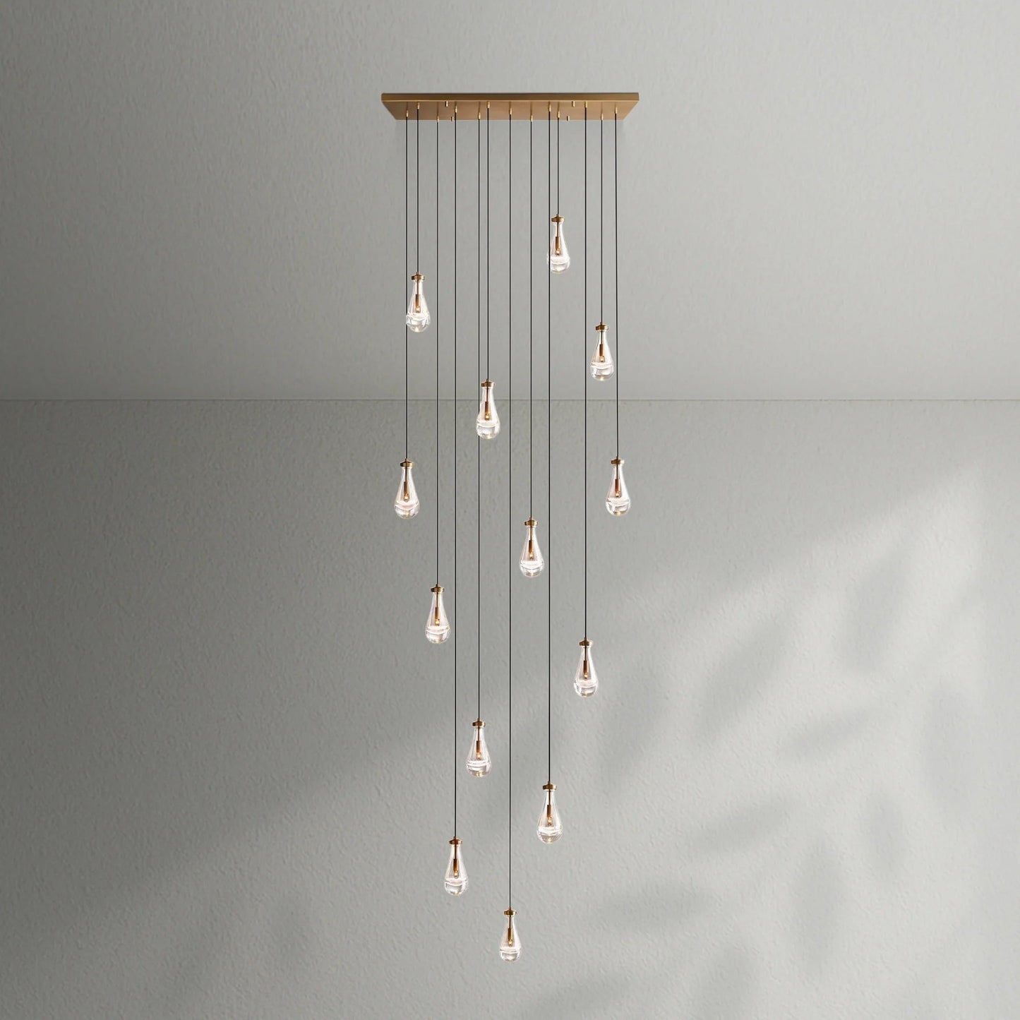 Raindrop Glass Linear Chandelier - Lightings Menu