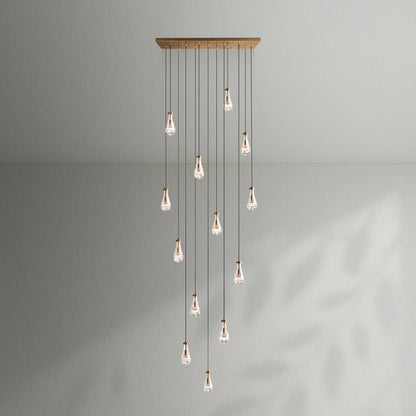Raindrop Glass Linear Chandelier - Lightings Menu