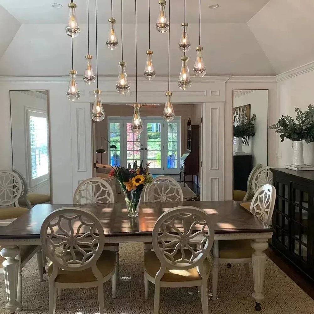 Raindrop Glass Linear Chandelier - Lightings Menu