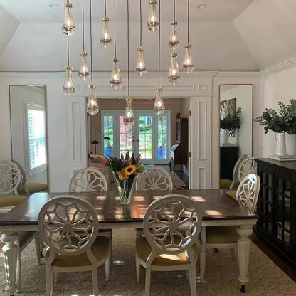 Raindrop Glass Linear Chandelier - Lightings Menu