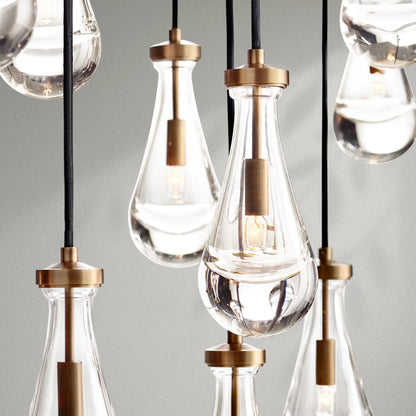 Raindrop Glass Linear Chandelier - Lightings Menu