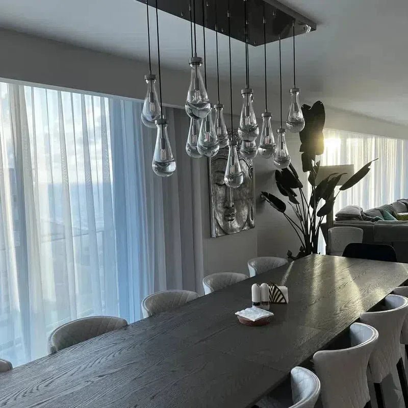 Raindrop Glass Linear Chandelier - Lightings Menu