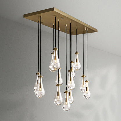 Raindrop Glass Linear Chandelier - Lightings Menu