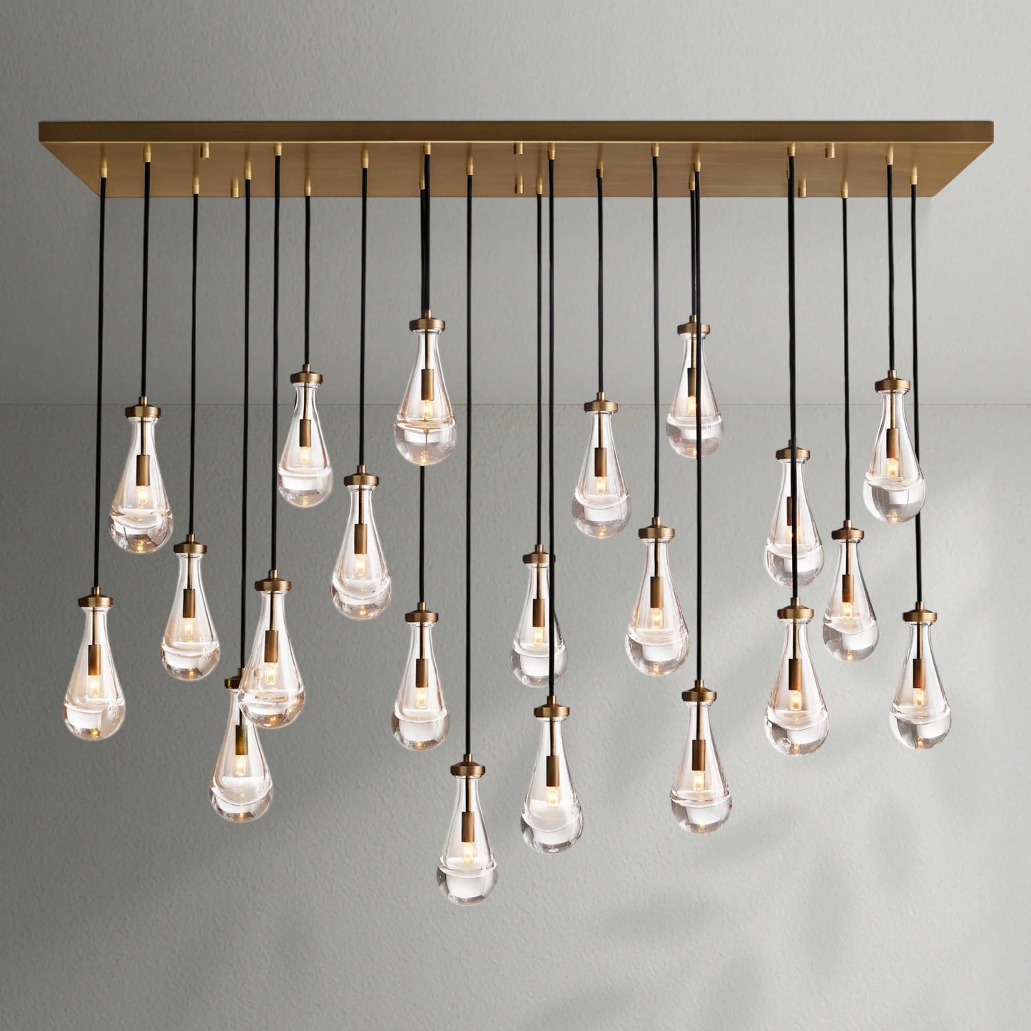 Raindrop Glass Linear Chandelier - Lightings Menu