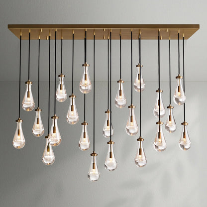 Raindrop Glass Linear Chandelier - Lightings Menu