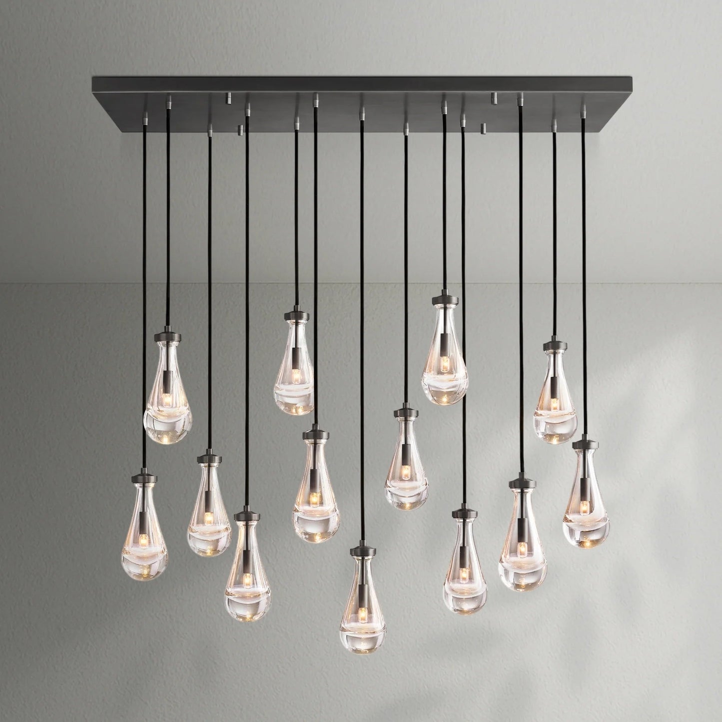 Raindrop Glass Linear Chandelier - Lightings Menu