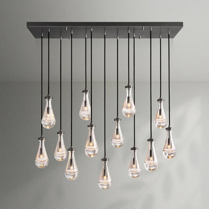 Raindrop Glass Linear Chandelier - Lightings Menu
