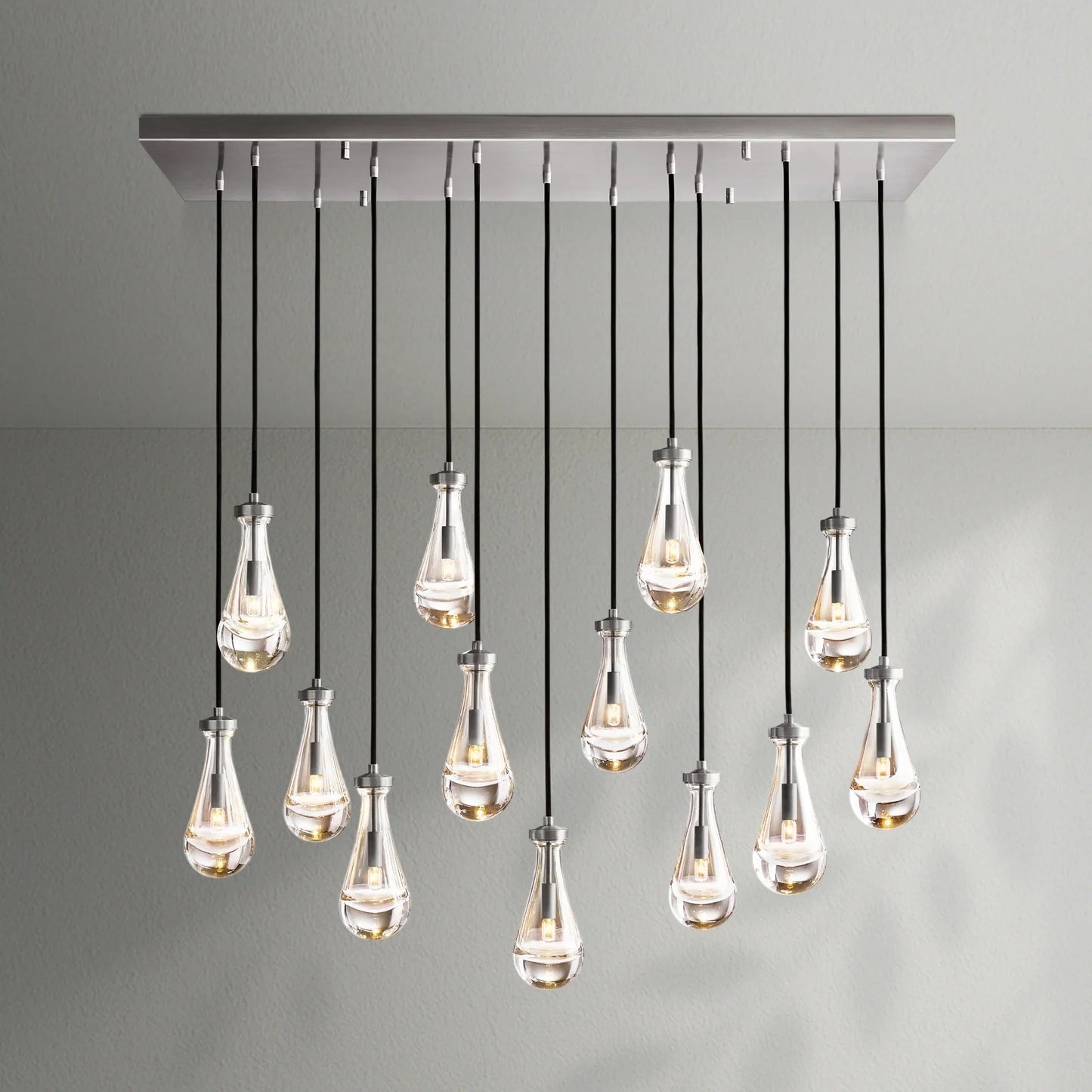 Raindrop Glass Linear Chandelier - Lightings Menu
