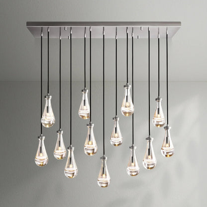 Raindrop Glass Linear Chandelier - Lightings Menu