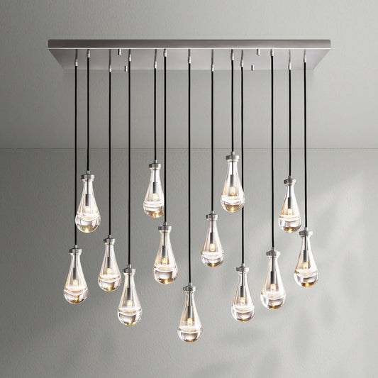 Raindrop Glass Linear Chandelier - Lightings Menu