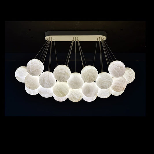 Rectangular Chandelier Alabaster Ball Chandelier - Lightings Menu