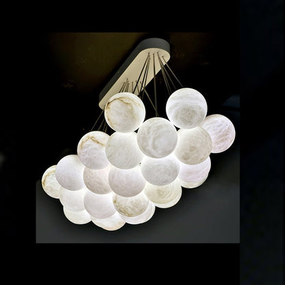 Rectangular Chandelier Alabaster Ball Chandelier - Lightings Menu