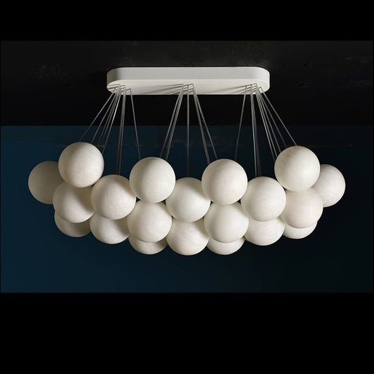 Rectangular Chandelier Alabaster Ball Chandelier - Lightings Menu