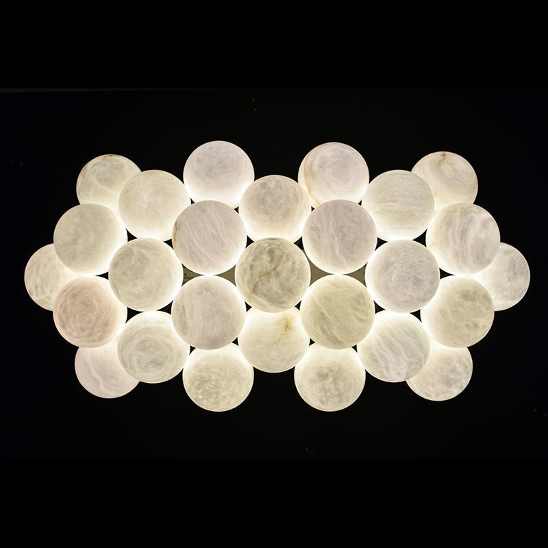 Rectangular Chandelier Alabaster Ball Chandelier - Lightings Menu
