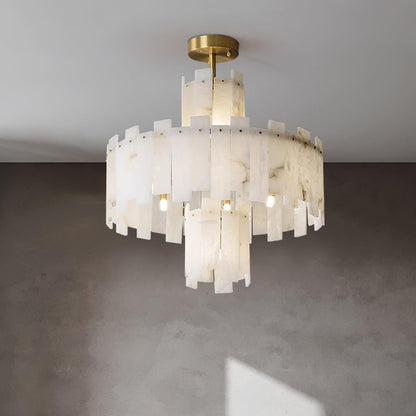 Regina Alabaster Round Chandelier - Lightings Menu
