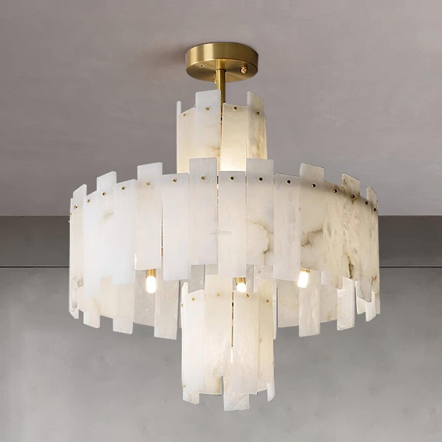 Regina Alabaster Round Chandelier - Lightings Menu