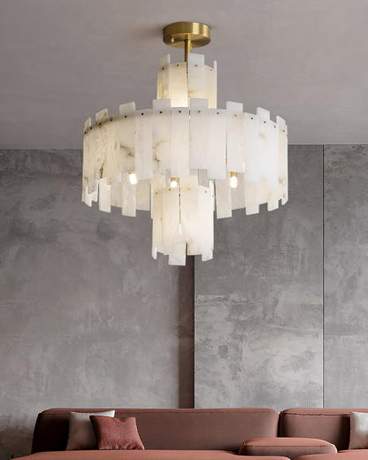 Regina Alabaster Round Chandelier - Lightings Menu