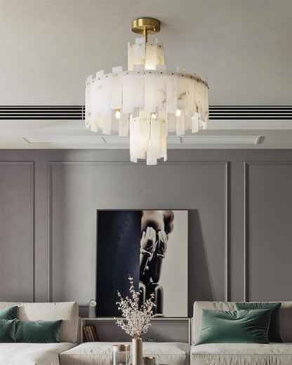 Regina Alabaster Round Chandelier - Lightings Menu