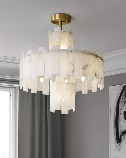Regina Alabaster Round Chandelier - Lightings Menu