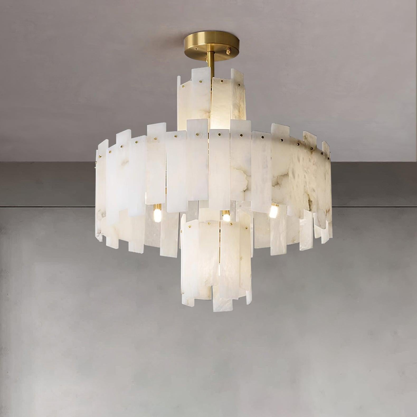 Regina Alabaster Round Chandelier - Lightings Menu