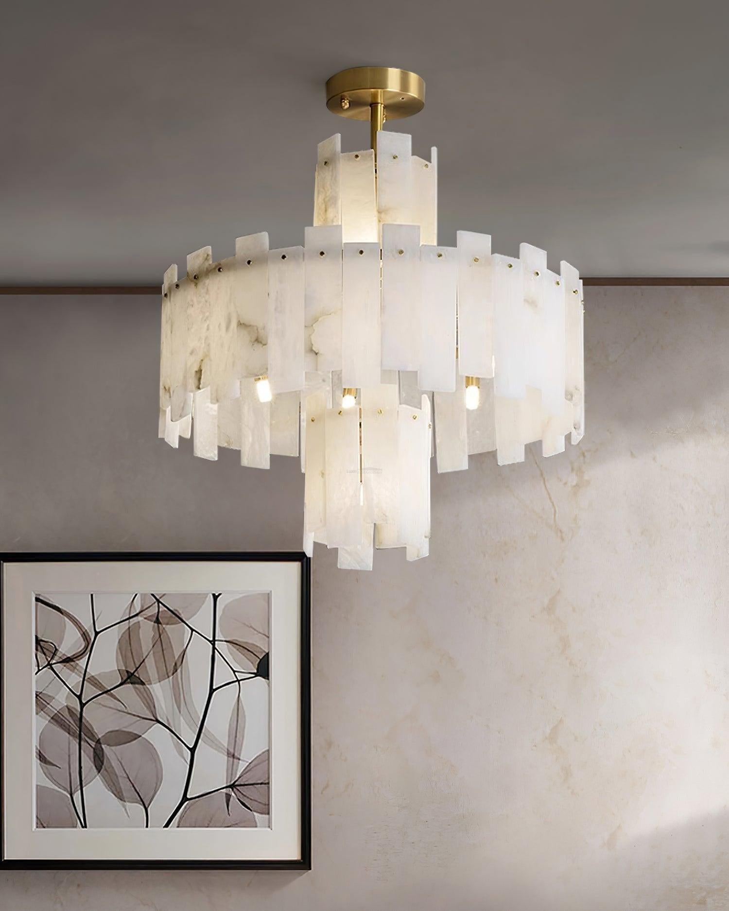 Regina Alabaster Round Chandelier - Lightings Menu