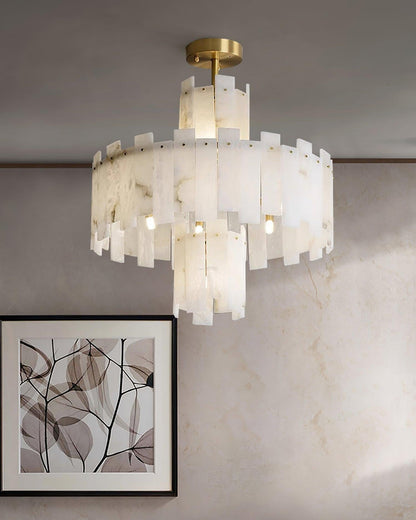 Regina Alabaster Round Chandelier - Lightings Menu