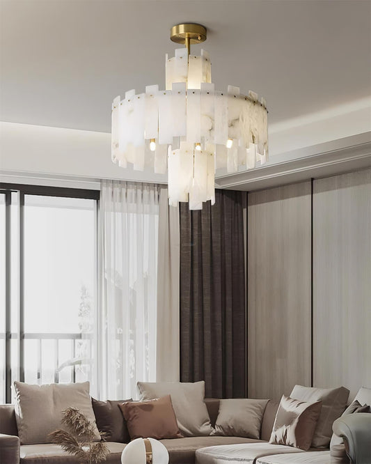 Regina Alabaster Round Chandelier - Lightings Menu