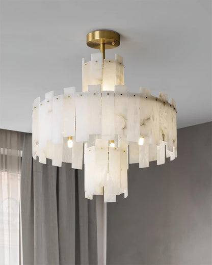 Regina Alabaster Round Chandelier - Lightings Menu
