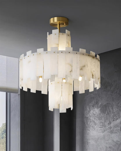 Regina Alabaster Round Chandelier - Lightings Menu
