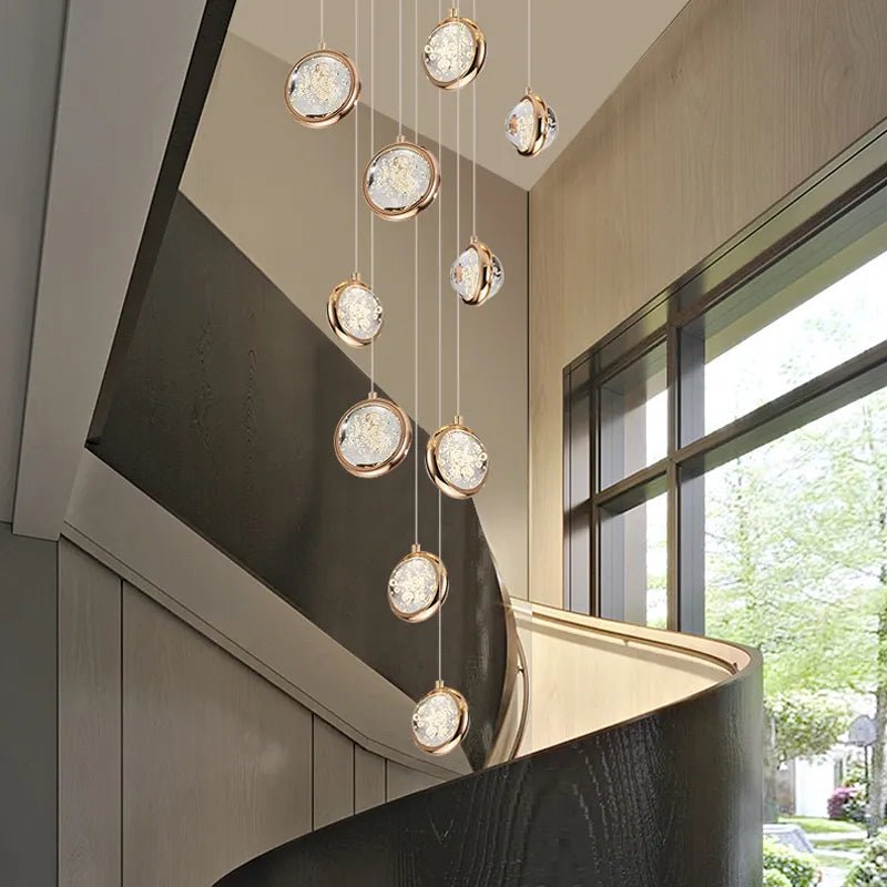 Reina Crystal Long Chandelier - Lightings Menu