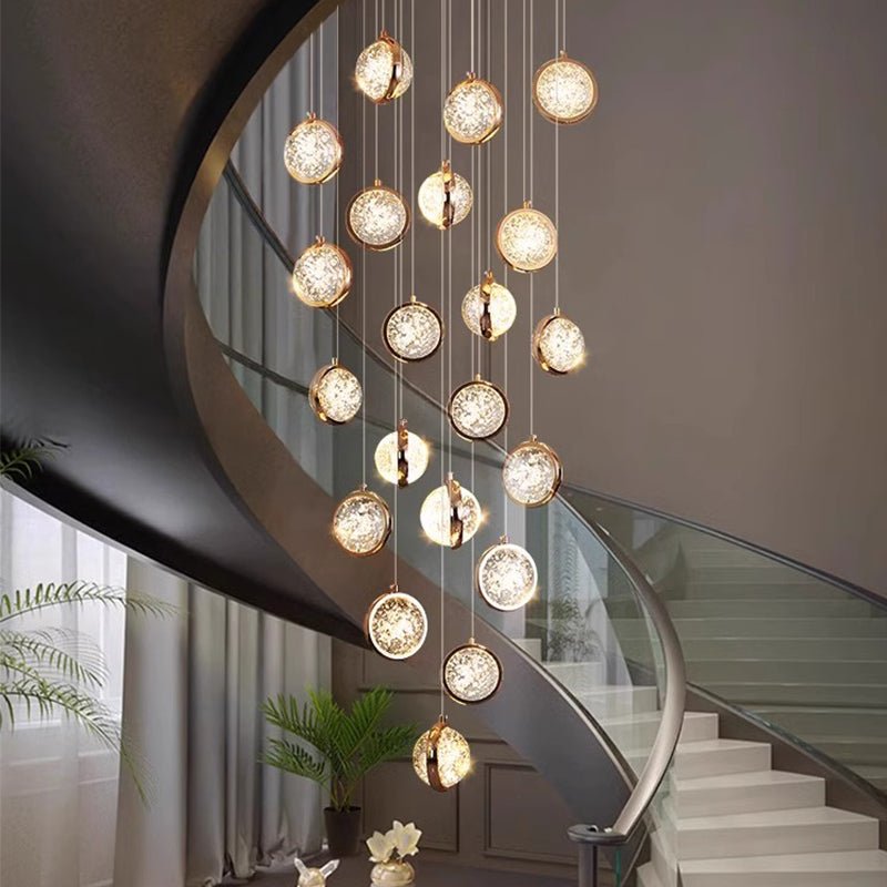Reina Crystal Long Chandelier - Lightings Menu