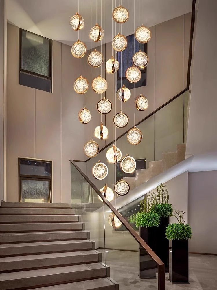 Reina Crystal Long Chandelier - Lightings Menu