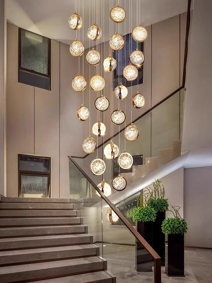 Reina Crystal Long Chandelier - Lightings Menu