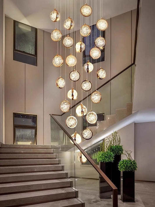 Reina Crystal Long Chandelier - Lightings Menu