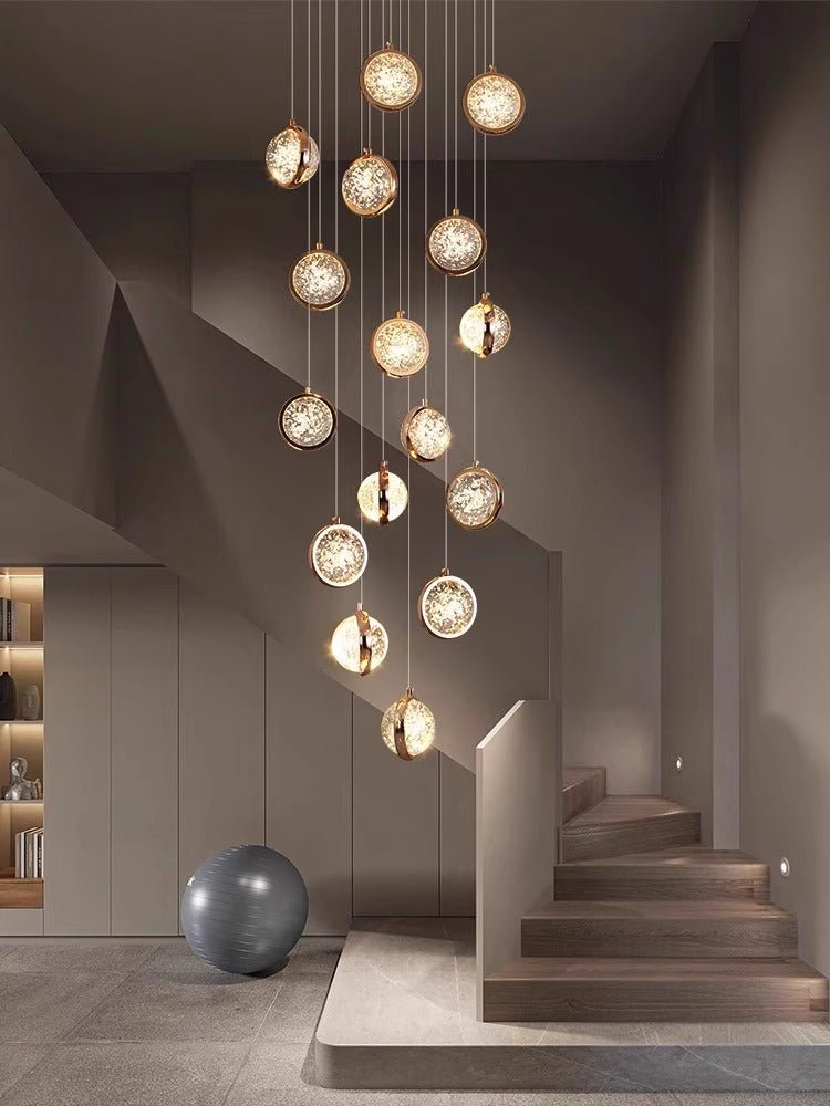 Reina Crystal Long Chandelier - Lightings Menu