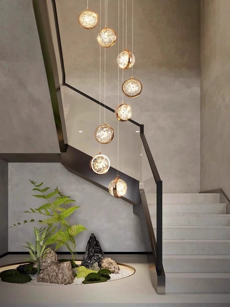 Reina Crystal Long Chandelier - Lightings Menu