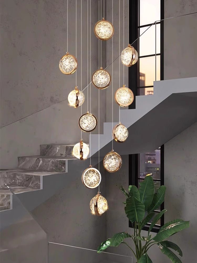 Reina Crystal Long Chandelier - Lightings Menu