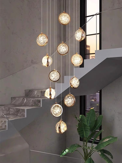 Reina Crystal Long Chandelier - Lightings Menu