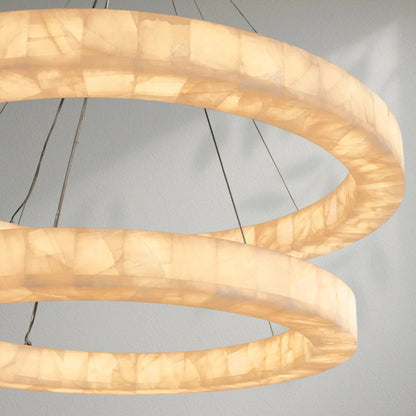 Rivaga 2 - Tier Round Calcite Chandelier - Lightings Menu