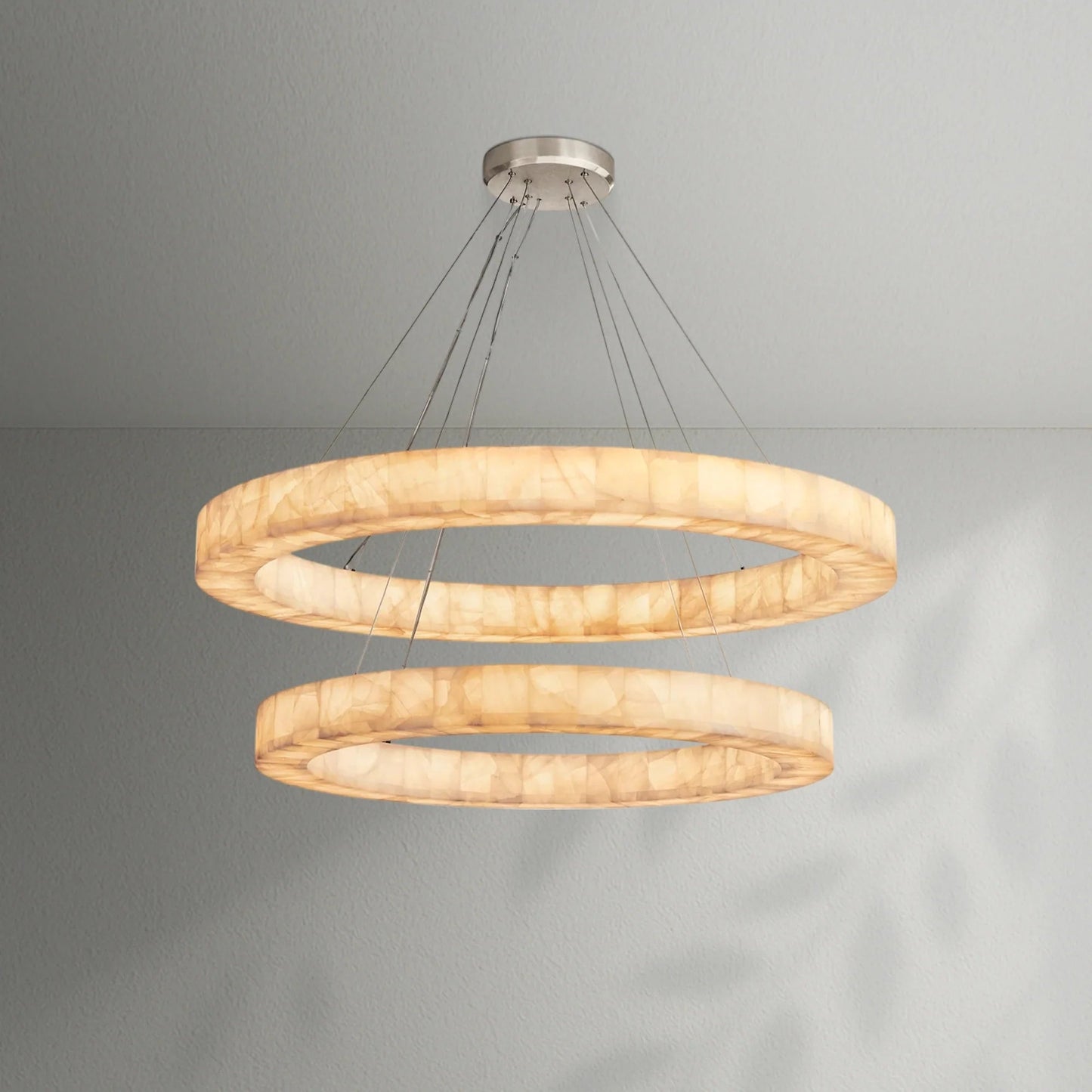 Rivaga 2 - Tier Round Calcite Chandelier - Lightings Menu
