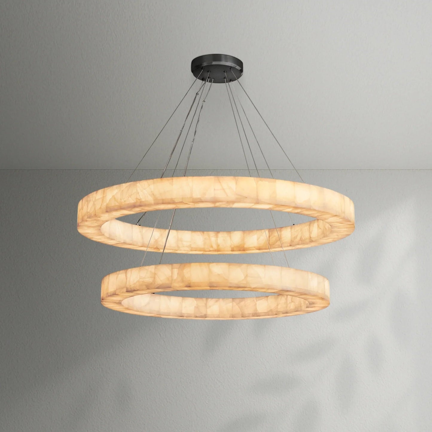 Rivaga 2 - Tier Round Calcite Chandelier - Lightings Menu