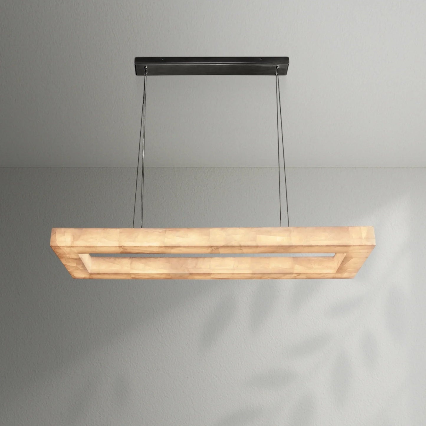 Rivaga Rectangular Calcite Chandelier - Lightings Menu