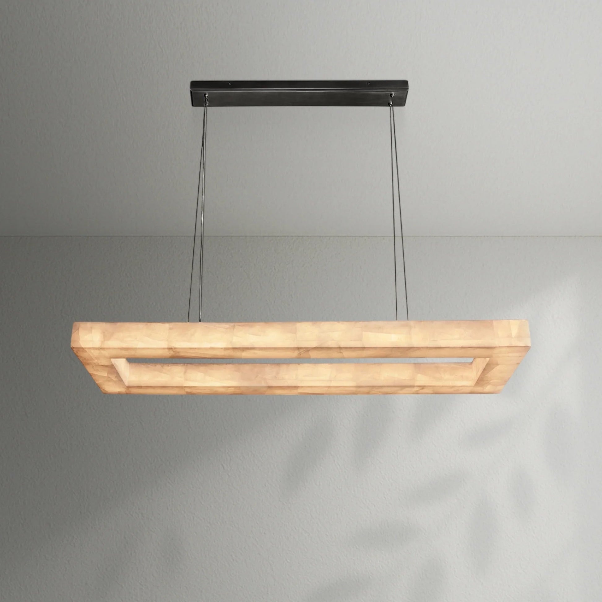 Rivaga Rectangular Calcite Chandelier - Lightings Menu