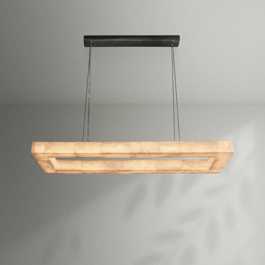 Rivaga Rectangular Calcite Chandelier - Lightings Menu