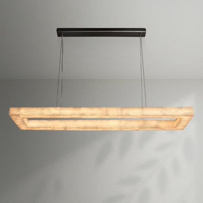 Rivaga Rectangular Calcite Chandelier - Lightings Menu