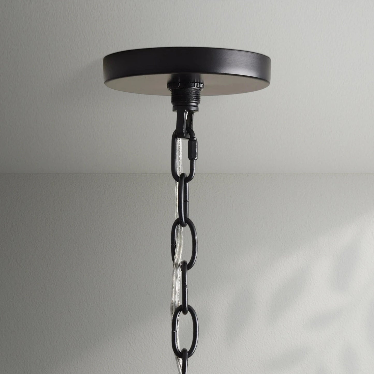 Roselind Rattan Chandelier in Black - Lightings Menu