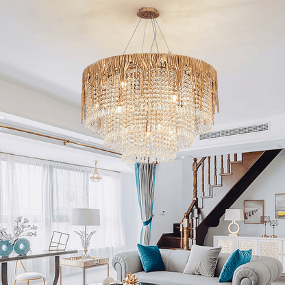 Round Multiple Tier Crystal Chandelier - Lightings Menu