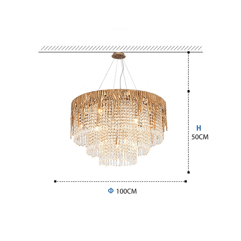 Round Multiple Tier Crystal Chandelier - Lightings Menu