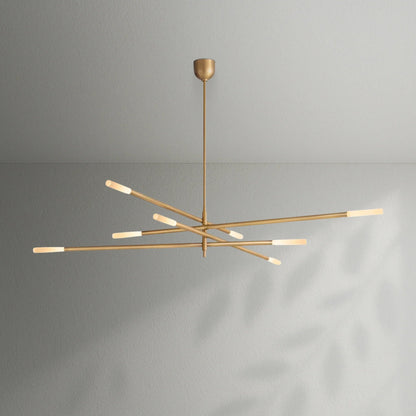 Roussea 8/10 - Light Mobile Etched Rod Chandelier - Lightings Menu